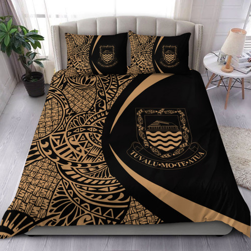 Tuvalu Bedding Set Lauhala Gold Circle Style