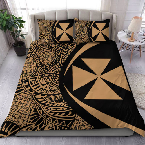 Wallis And Futuna Bedding Set Lauhala Gold Circle Style