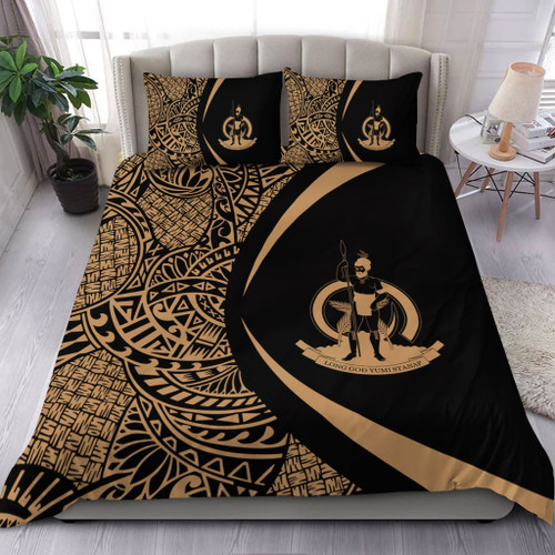 Vanuatu Bedding Set Lauhala Gold Circle Style