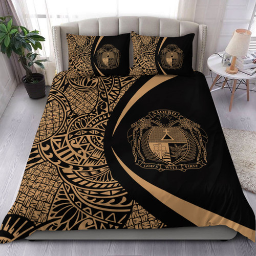 Nauru Bedding Set Lauhala Gold Circle Style