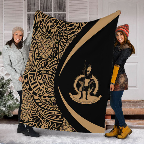 Vanuatu Premium Blanket Lauhala Gold Circle Style