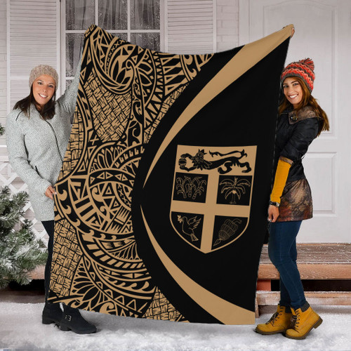Fiji Premium Blanket Lauhala Gold Circle Style
