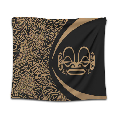 Marquesas Islands Tapestry Lauhala Gold Circle Style