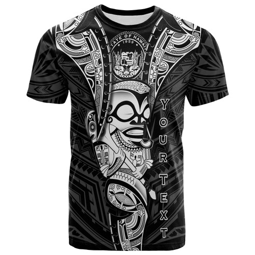Hawaii Custom Personalized T-Shirt - Polynesian Tiki Warrior Style White 1