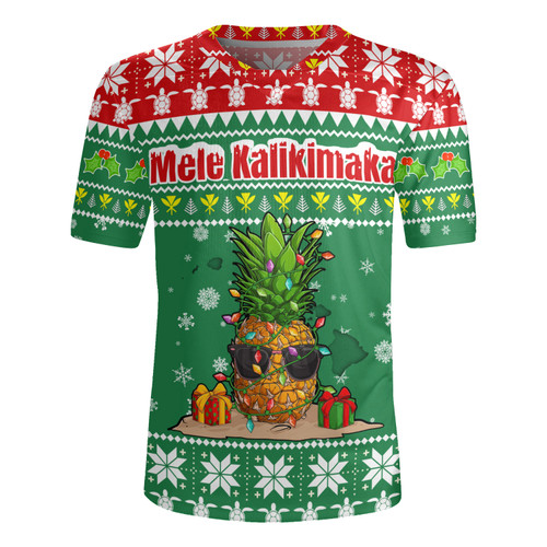 Hawaii Rugby Jersey Pineapple Christmas Tree Kanaka Maoli Pattern