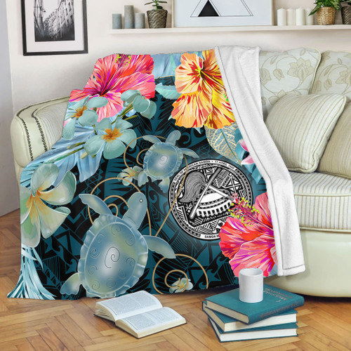 American Samoa Premium Blanket Turtle Tropical Beach