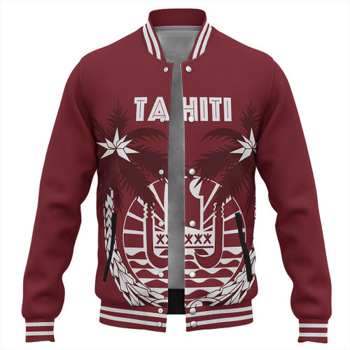 Tahiti Baseball Jacket Coat Of Arms Coconut