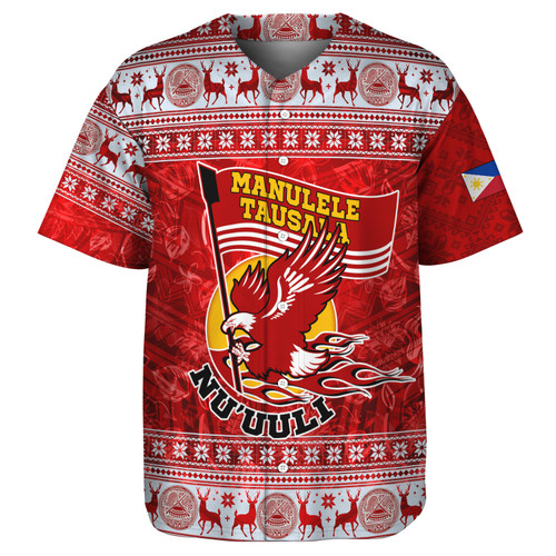 American Samoa Baseball Shirt Nu'uuli Christmas Style