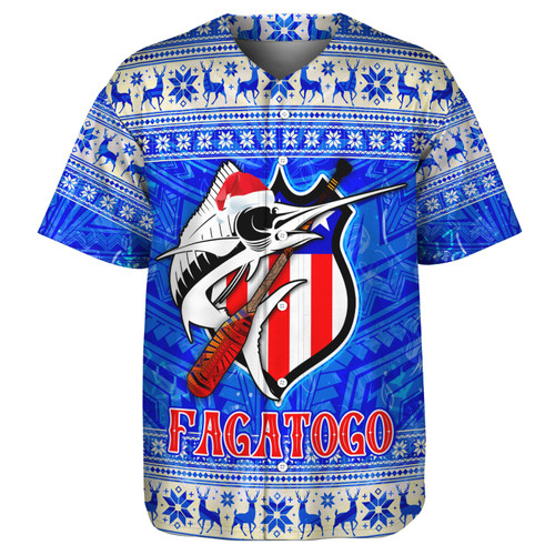 American Samoa Baseball Shirt Fagatogo Christmas Style
