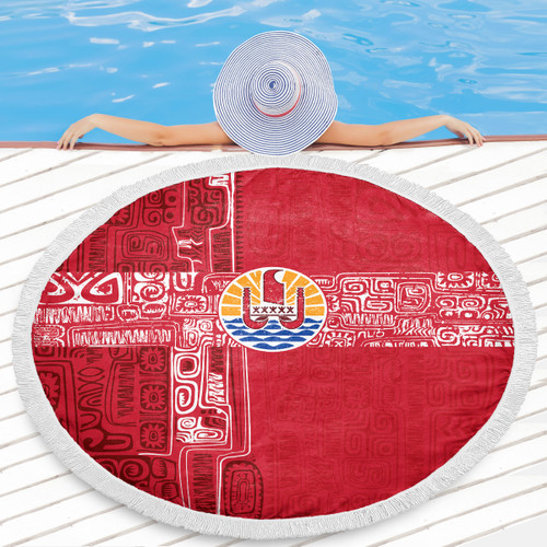 Tahiti Beach Blanket French Polynesia Pattern Vintage Style