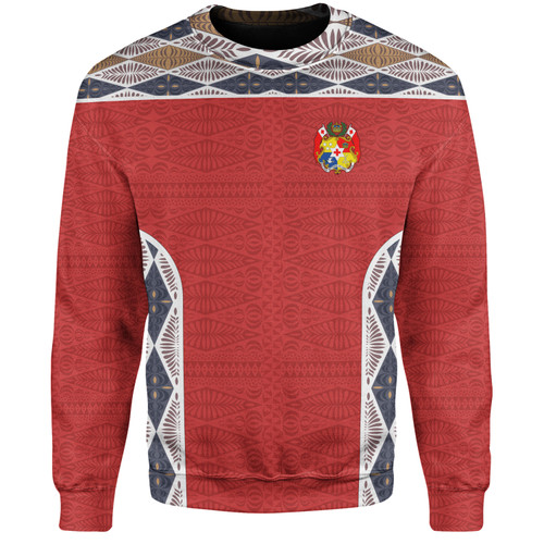 Tonga Sweatshirt Tribal Pattern Coat Of Arms Of Tonga