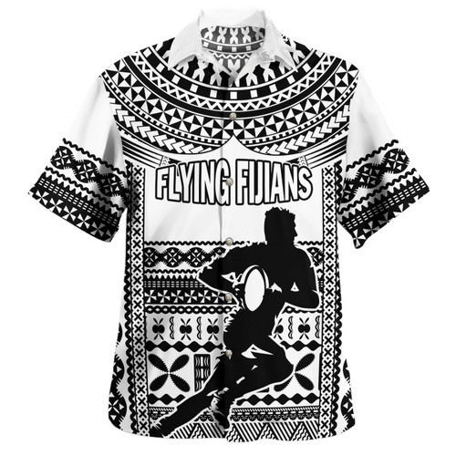 Fiji Hawaiian Shirt Flying Fijians Rugby Tribal Pattern 2023