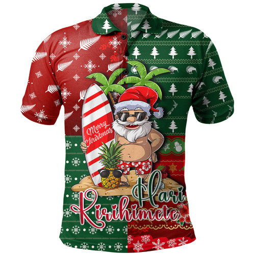 New Zealand Polo Shirt Maori Hari Kirihimete Tropical Xmas Patterns