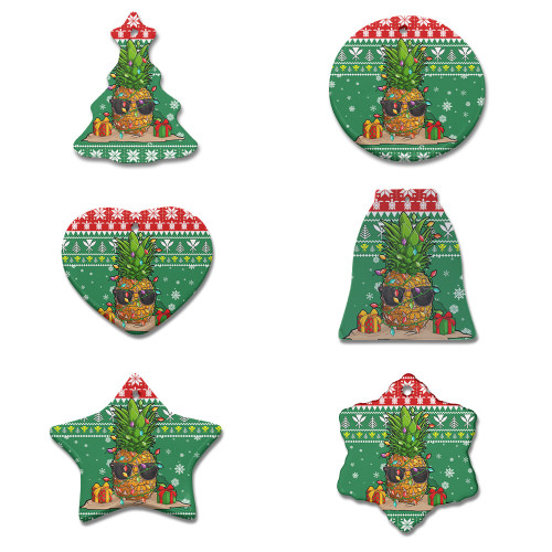 Hawaii Ceramic Ornament Christmas Pineapple Kanaka Maoli Pattern