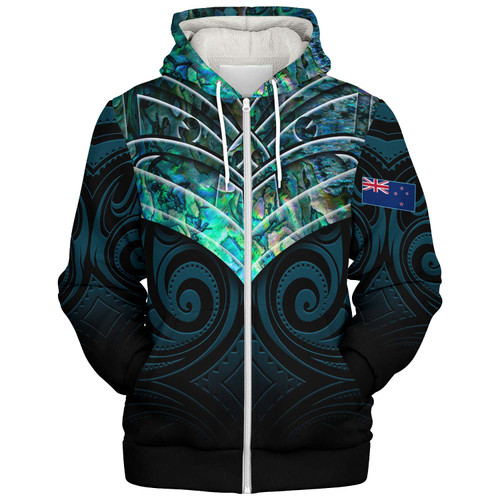 New Zealand Sherpa Hoodie NZ Warriors Pāua Style