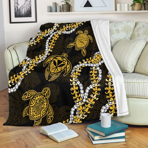 Hawaii Premium Blanket Kanaka Maoli Floral Puakenikeni Lei