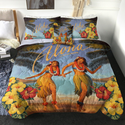 Hawaii Comforter Aloha Hula Dance Hibiscus