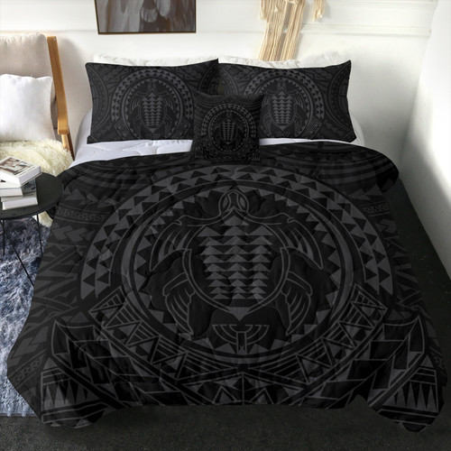 Hawaii Comforter Kakau Honu Arc Polynesian Gray