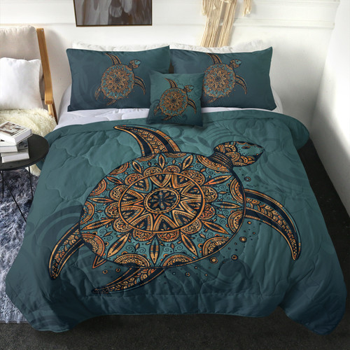 Hawaii Comforter Mandela Turtle Royal Blue