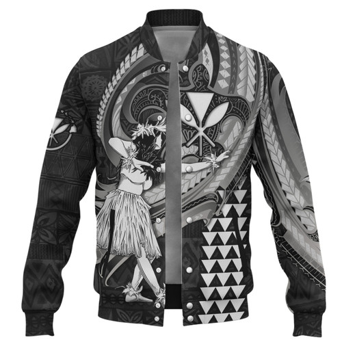 Hawaii Baseball Jacket Kanaka Maoli Hula Girls Polynesian Traditional Tattoo