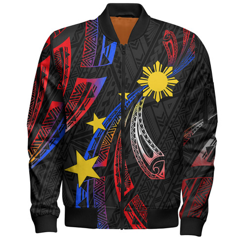Philippines Filipinos Bomber Jacket Tribal Pattern Filipinos Sun