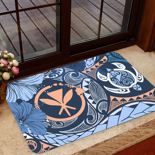 Hawaii Door Mat Kanaka Maoli Tribal Pattern