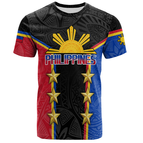 Philippines Filipinos T-Shirt Philippines Sun Tribal Pattern Style