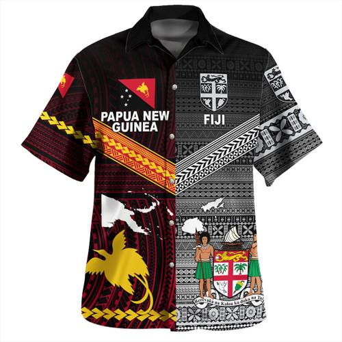 Fiji And Papua Hawaiian Shirt Polynesian And Tapa Together