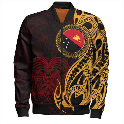 Papua New Guinea Bomber Jacket PNG Tribal Tattoo Symbols