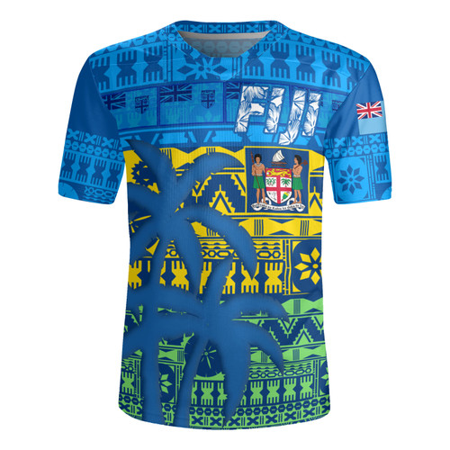 Fiji Rugby Jersey Fijian Tapa Patterns Palm Tree Design