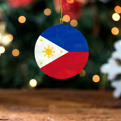 Philippines Filipinos Acrylic And Wooden Ornament Flag