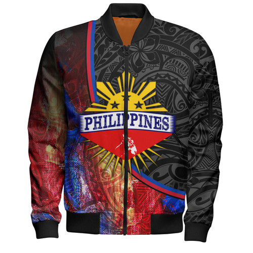 Philippines Filipinos Bomber Jacket Filipinos Sun Grunge Background Style