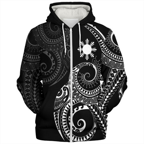 Philippines Filipinos Sherpa Hoodie Sun Tribal Tattoo Design
