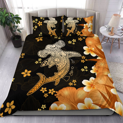 Hawaii Bedding Set Tribal Polynesia Shark Tattoo