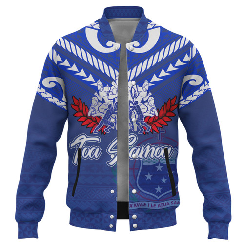 Samoa Baseball Jacket Toa Samoa Tribal Pattern