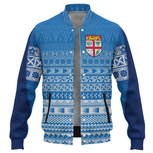 Fiji Baseball Jacket Tapa Fijian Seamless Pattern