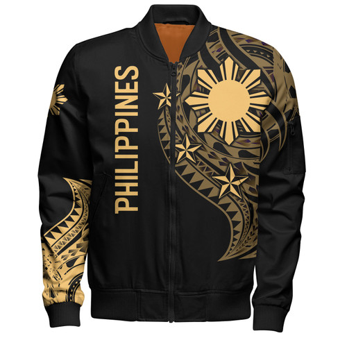 Philippines Filipinos Custom Personalised Bomber Jacket Tatau Gold Pattern