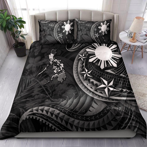 Philippines Filipinos Bedding Set Philippines Sun Tribal Patterns Tropical Flowers Curve Style