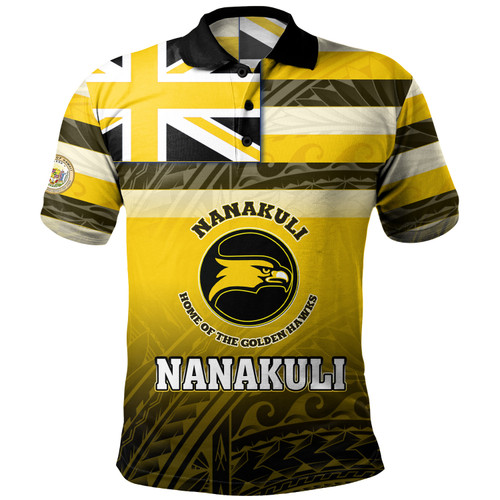 Hawaii Custom Nanakuli High and Intermediate School T-Shirt Flag Color With Traditional Patterns ( Yellow Color )