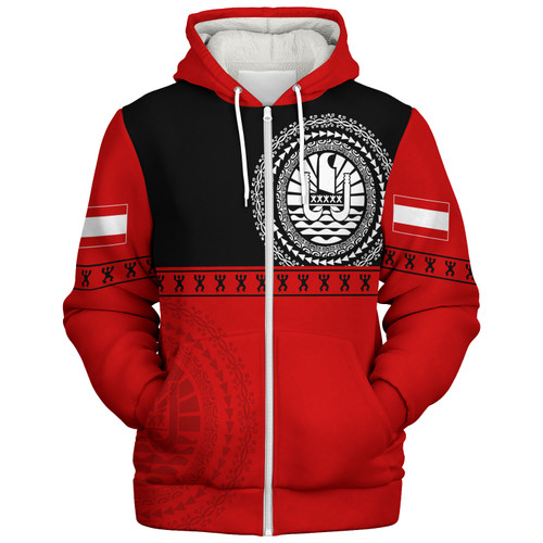 Tahiti Sherpa Hoodie Tribal Tattoo Design