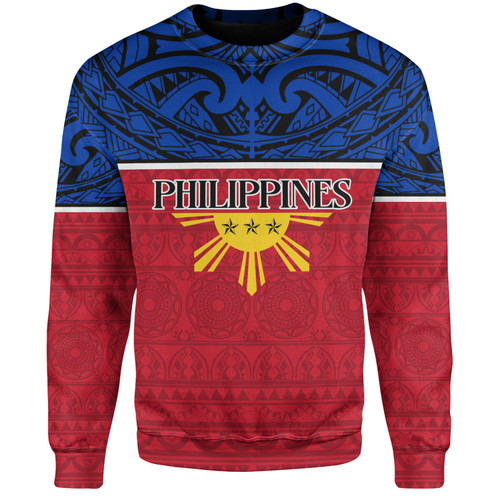 Philippines Filipinos Custom Personalised Sweatshirt Coat Of Arms Tribal Patterns Style