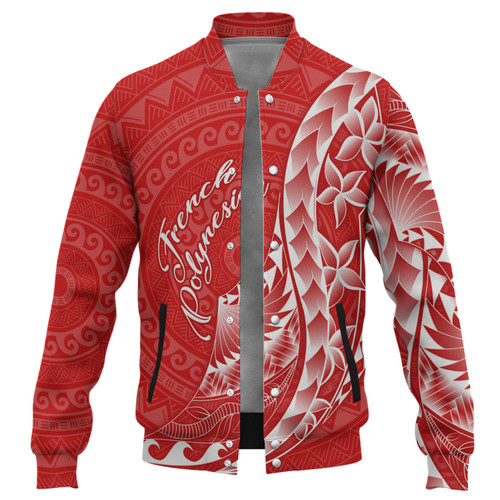 French Polynesia Custom Personalised Baseball Jacket Coat Of Arms Tribal Patterns Style