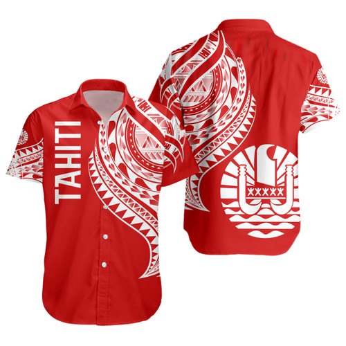 Tahiti Custom Personalised Short Sleeve Shirt Tatau White Patterns With Coat Of Arms Tahiti Custom Personalised Short Sleeve Shirt Tatau White Patterns With Coat Of Arms