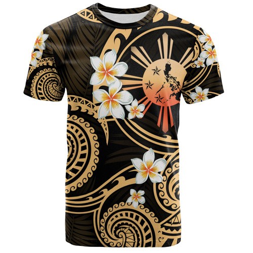 Philippines Filipinos T-Shirt Plumeria Flowers Tribal Motif Style