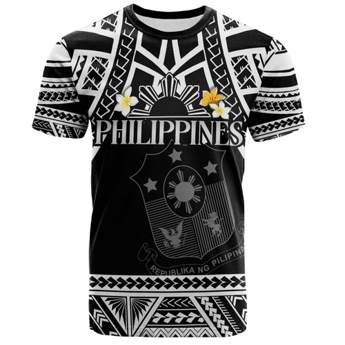 Philippines Filipinos Custom Personalised T-Shirt Filipinos Plumeria Flowers Mix Tribal Patterns
