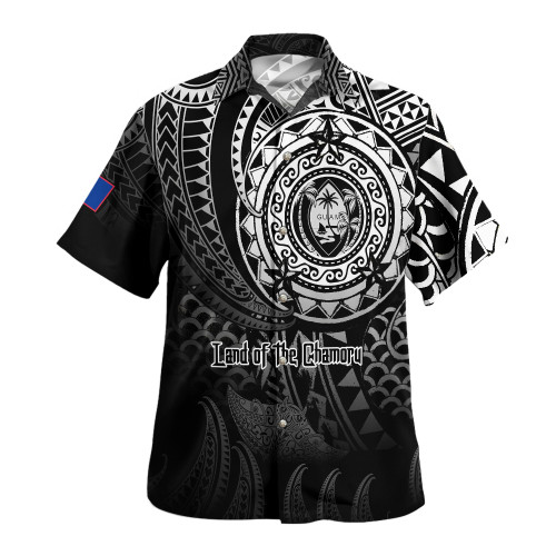 Guam Hawaiian Shirt Pearl Of The Pacific Black Polynesian Tattau1