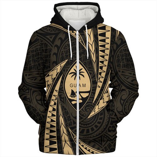 Guam Sherpa Hoodie Micronesian Tribal Wave