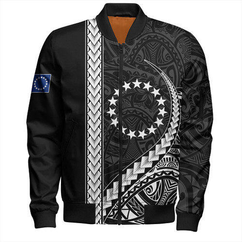 Cook Islands Bomber Jacket Tribal Polynesian Coat Of Arms