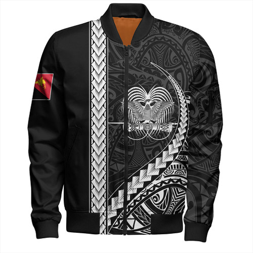 Papua New Guinea Bomber Jacket Tribal Melanesian Coat Of Arms