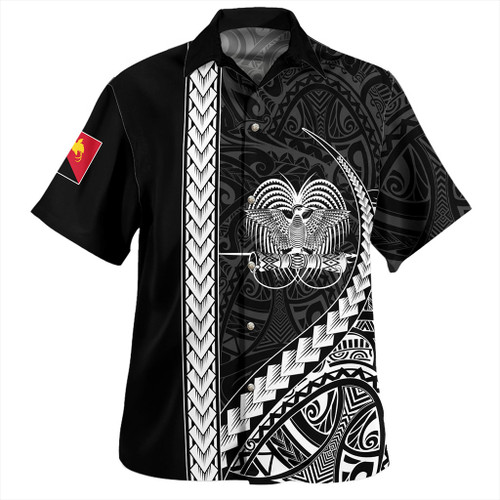 Papua New Guinea Hawaiian Shirt Tribal Melanesian Coat Of Arms